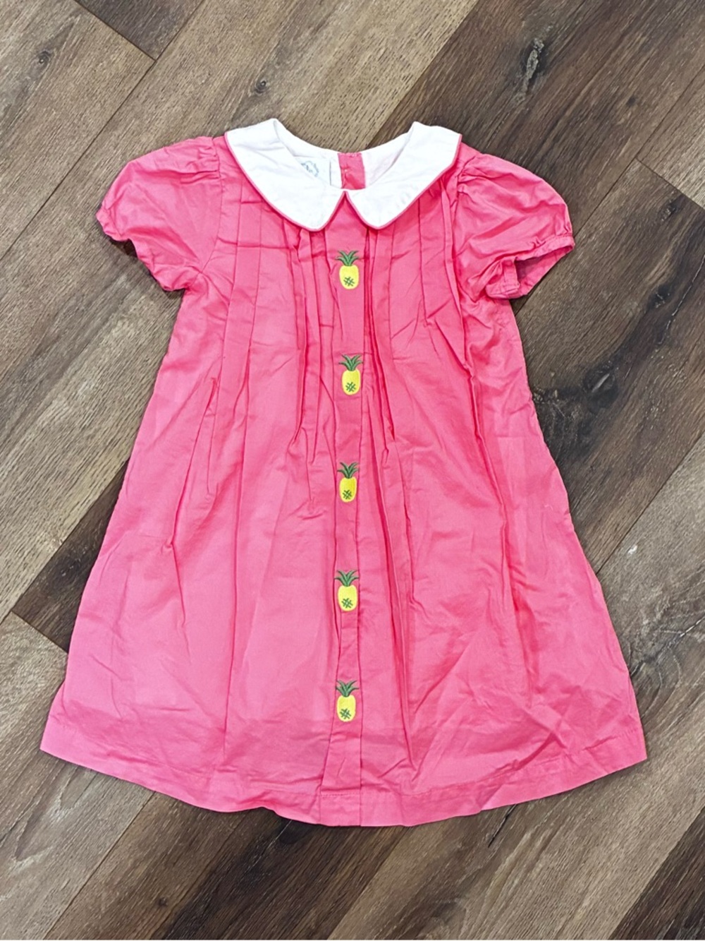 Little Findler Pink Pineapple Dress Collar Lined Spring Summer Outfit 3T